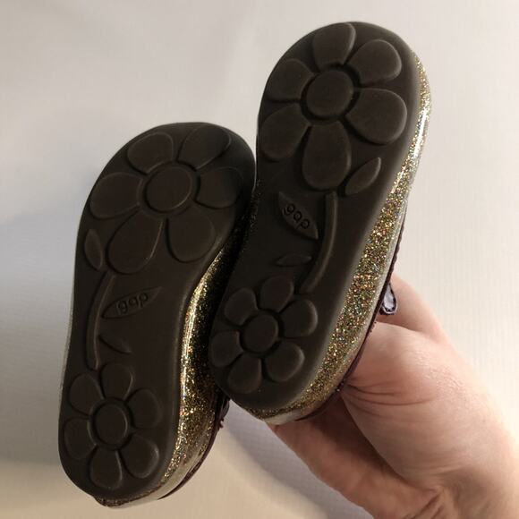 Gap Gold Glitter Mary Jane Flats Size 5 - Picture 3 of 8